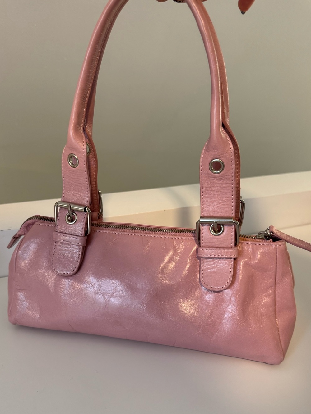 Danier vintage Pink Leather Shoulder Bag